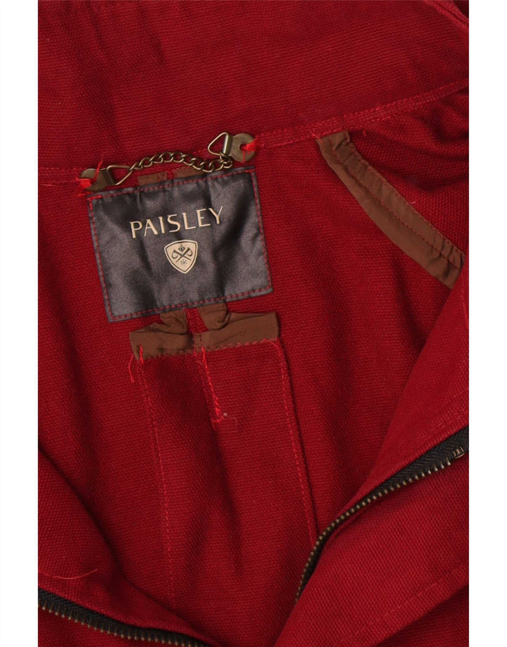 Giubbotto bomber da uomo vintage UK 44 2XL Borgogna