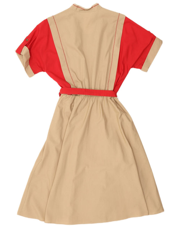 Abito lungo da donna VINTAGE UK 16 Large Beige Colourblock