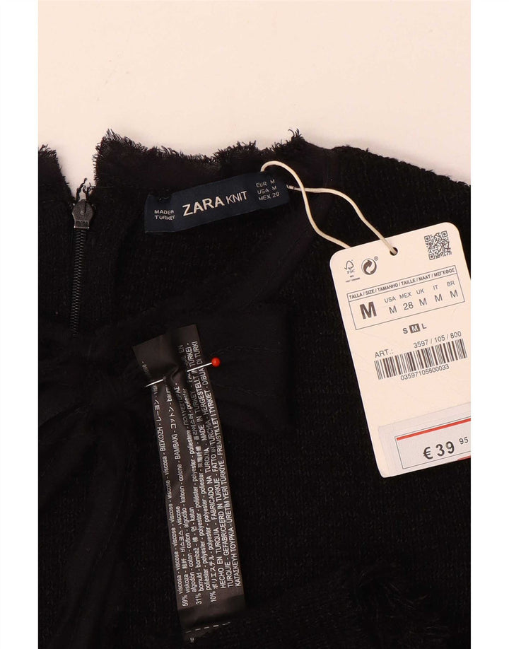 Abito a sirena Zara da donna con allacciatura frontale UK 12 viscosa nera media