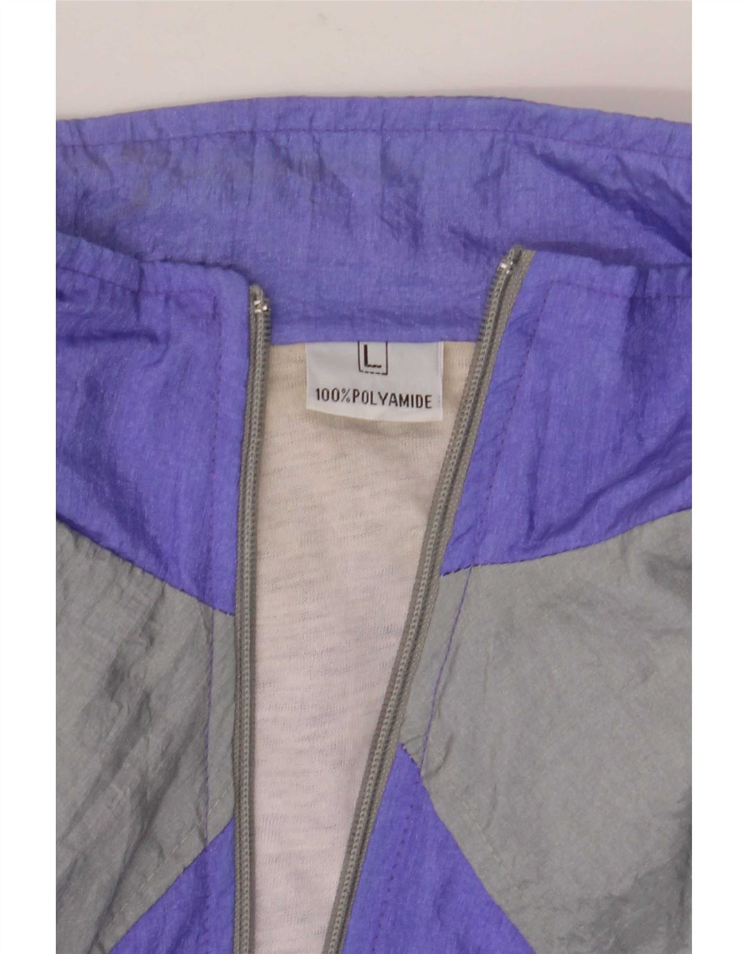Tuta intera vintage da uomo grande viola color block in poliammide