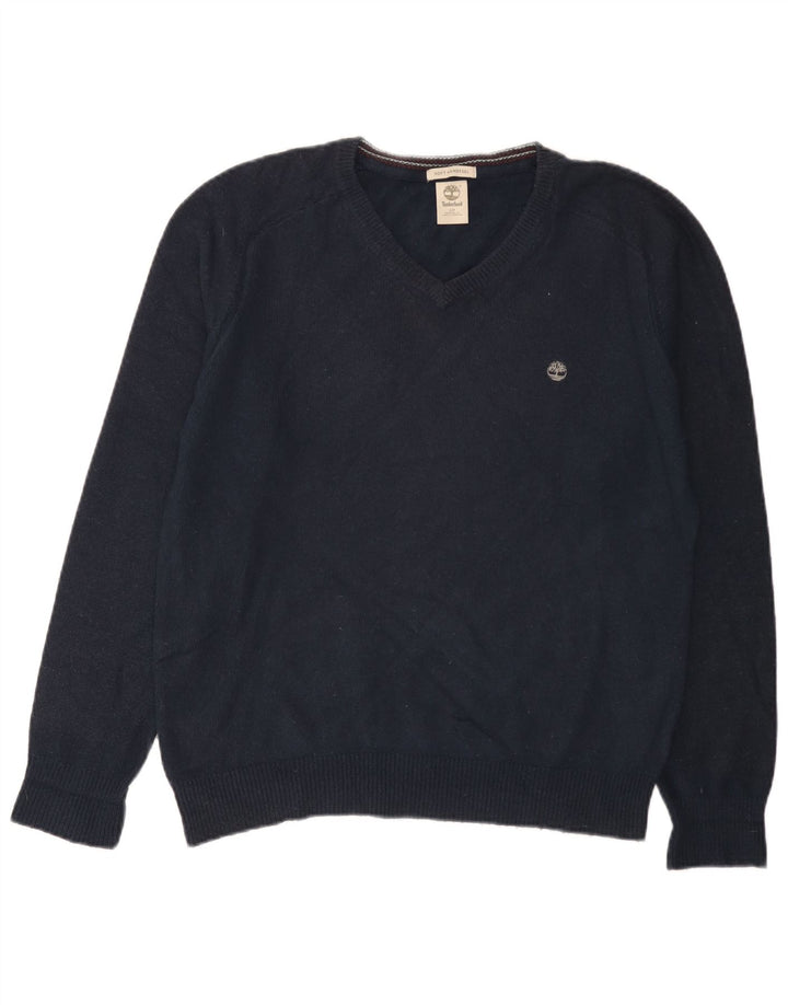 Timberland Maglione da uomo con scollo a V vestibilità regolare piccolo blu navy