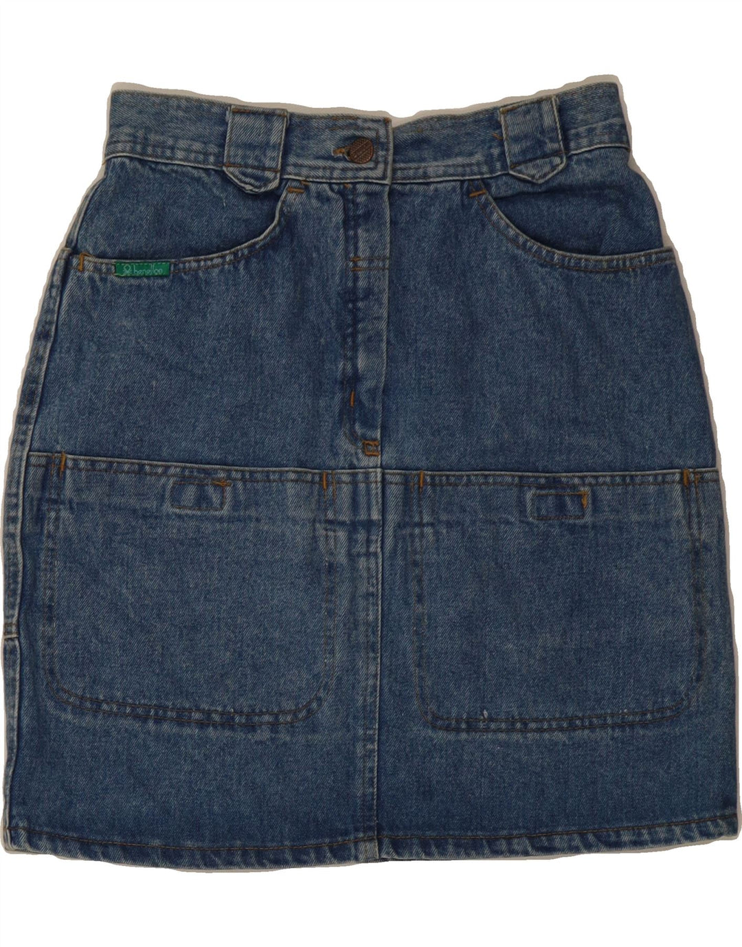 BENETTON Womens Denim Skirt W28 Medium Blue Cotton Vintage Benetton and Second-Hand Benetton from Messina Hembry 