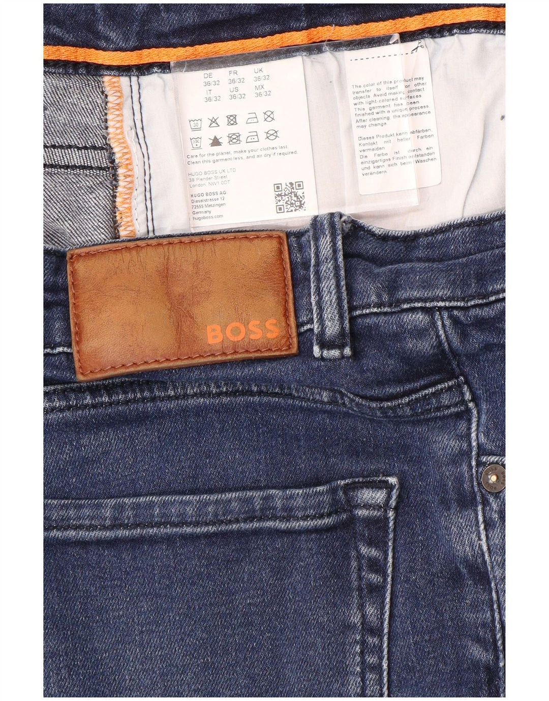 Jeans dritti da uomo Hugo Boss W36 L29 cotone blu