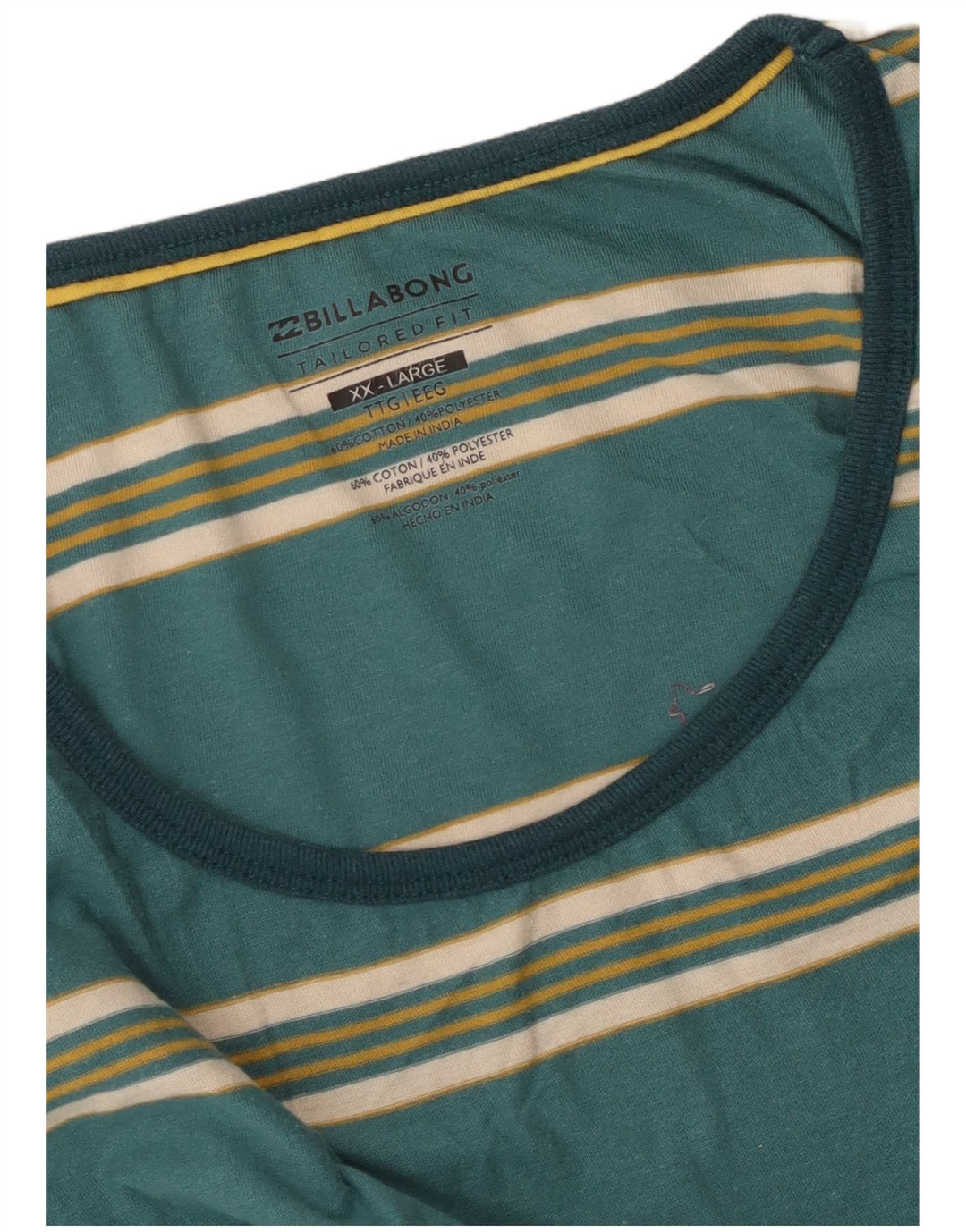 Canotta da uomo su misura Billabong 2XL in cotone a righe verdi