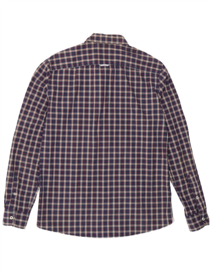Camicia da uomo Benetton a quadri blu navy medio
