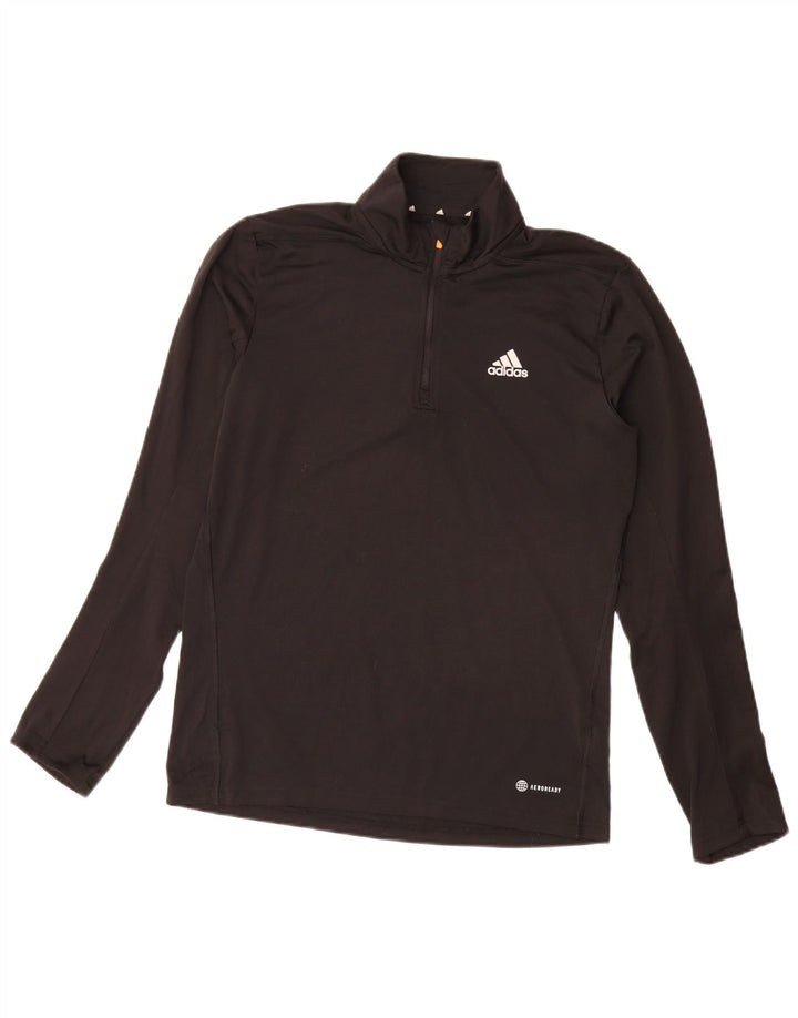 Adidas Uomo Aeroready Zip Neck Pullover Tuta Top Small Poliestere Nero