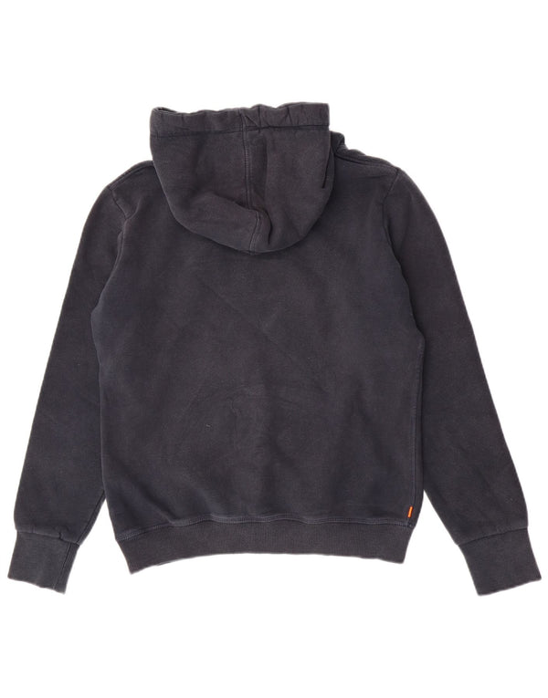 Felpa con cappuccio grafica da donna Superdry UK 14 grande cotone blu navy