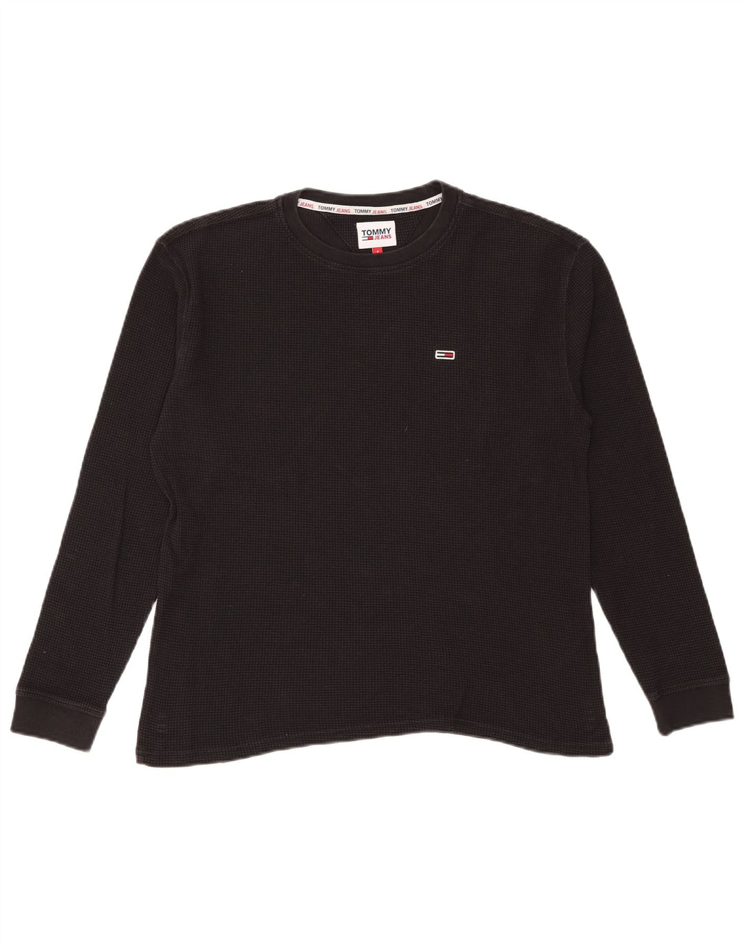 Tommy Hilfiger Uomo Top Manica Lunga Piccolo Cotone Nero