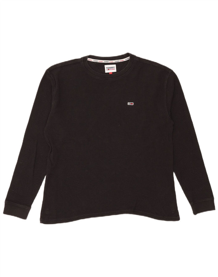 Tommy Hilfiger Uomo Top Manica Lunga Piccolo Cotone Nero