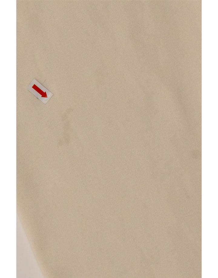 REEBOK Felpa da uomo con vestibilità ampia e collo con zip, in cotone bianco sporco medio