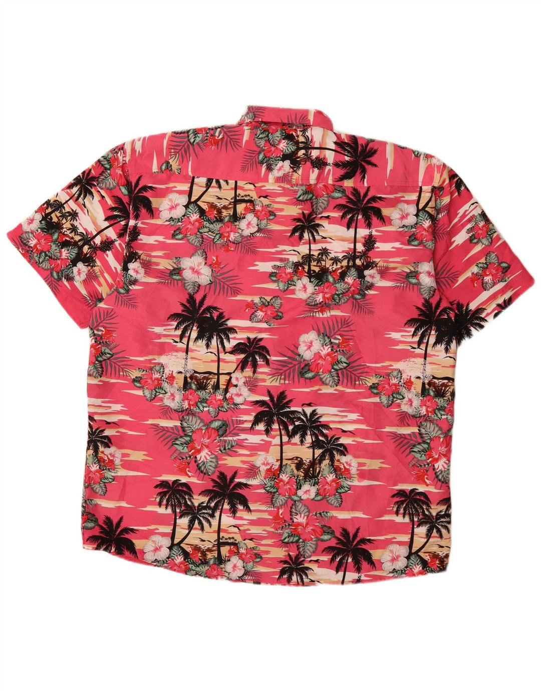Camicia hawaiana a maniche corte da uomo Lowes XL poliestere floreale rosa