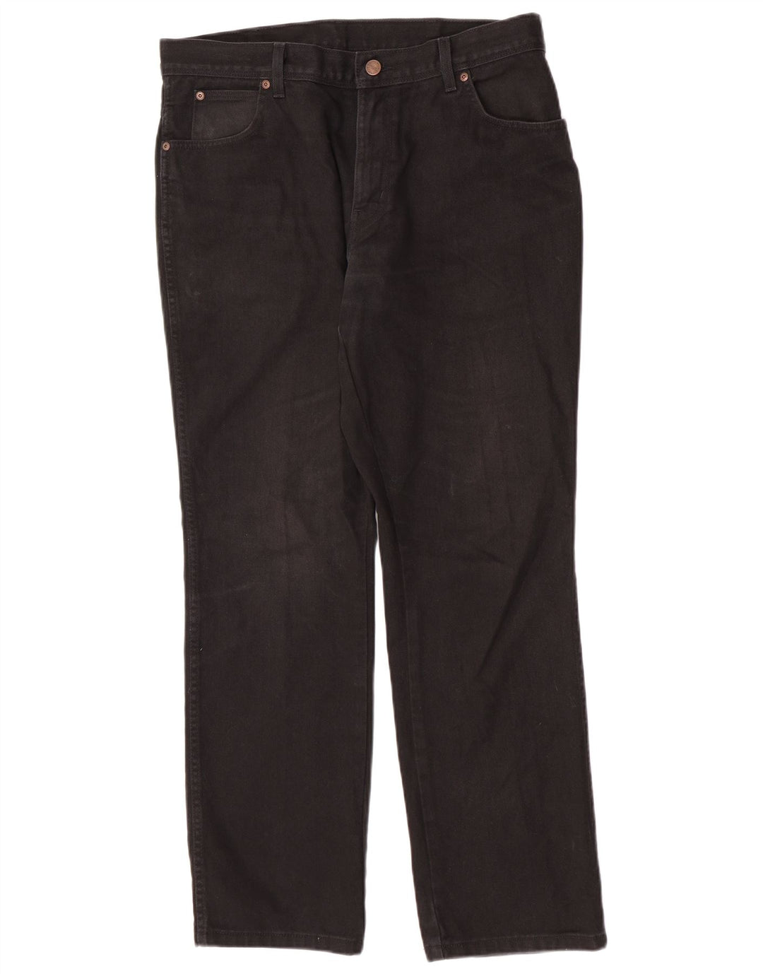 Jeans dritti da uomo Wrangler vestibilità regolare W36 L32 cotone nero