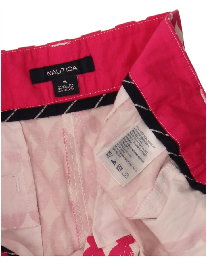 Pantaloncini chino da donna NAUTICA US 8 Medium W32 Cotone geometrico rosa