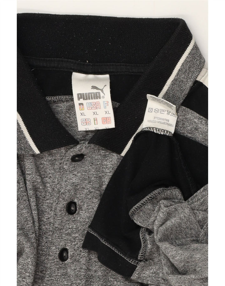 Polo PUMA da uomo XL in cotone color block grigio