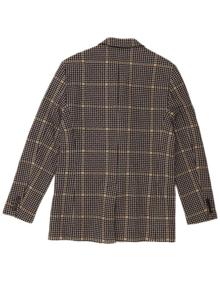 Giacca blazer doppiopetto da uomo Zara UK 40 grande pied de poule grigio