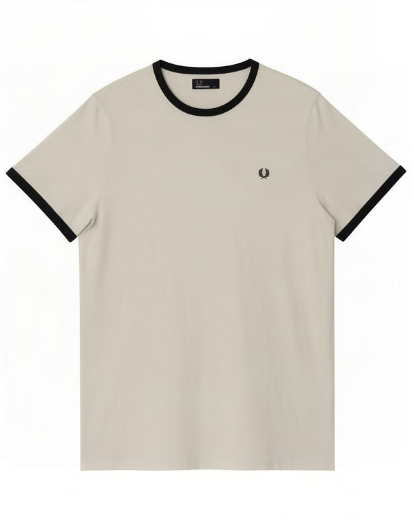 T-shirt da uomo Fred Perry Top XL in cotone color block bianco