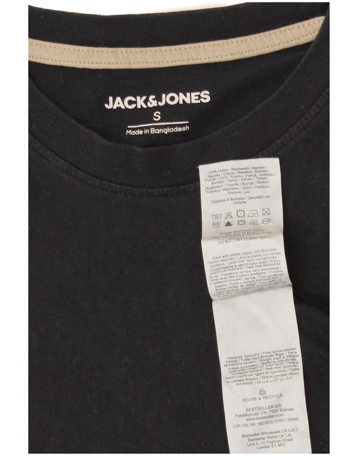 T-shirt grafica da uomo Jack & Jones Top piccola in cotone nero