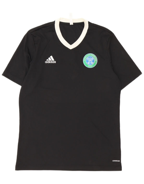 T-shirt grafica Adidas Aeroready da uomo, grande, in poliestere color block nero