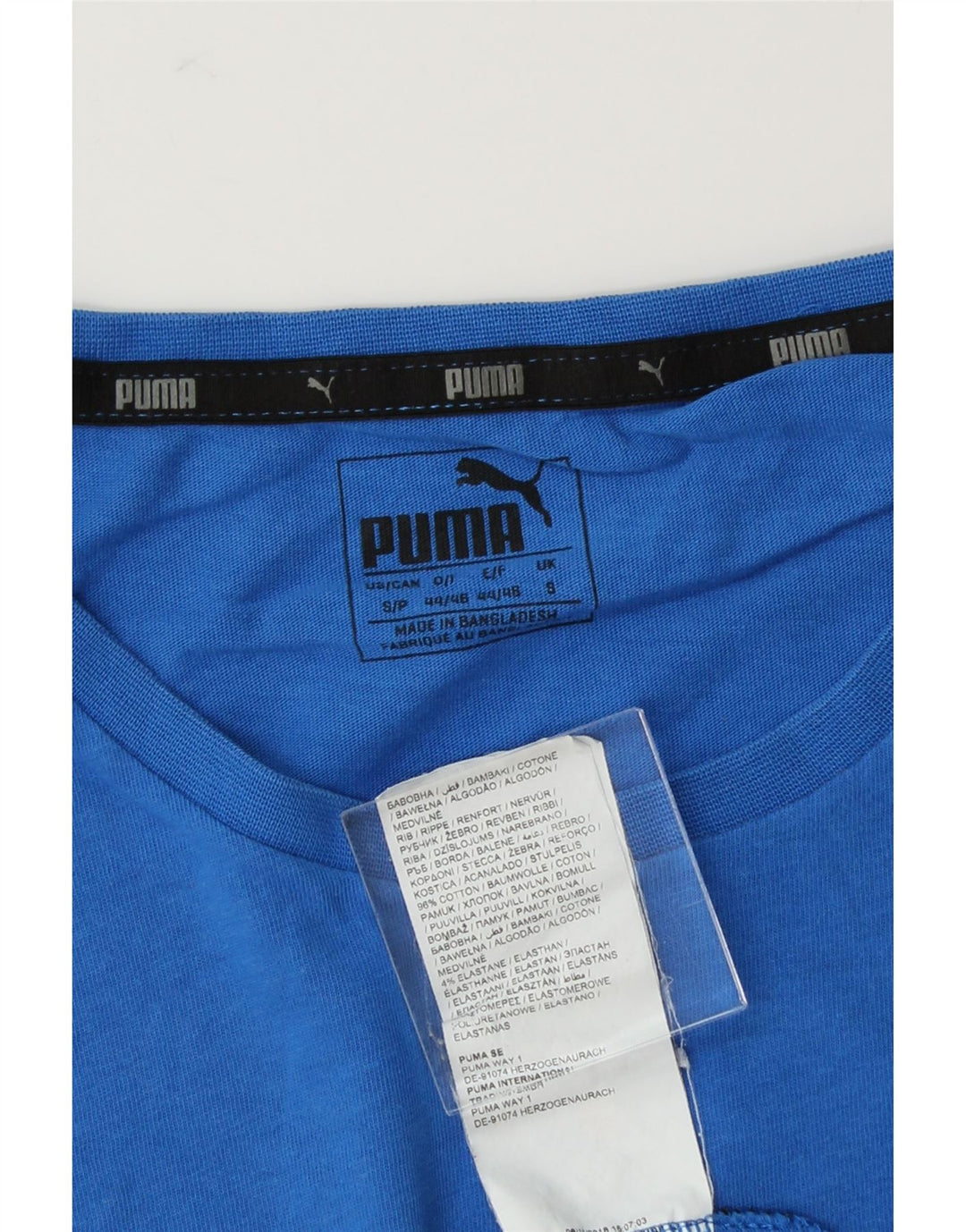 PUMA Mens Graphic T-Shirt Top Small Blue Cotton Vintage Puma and Second-Hand Puma from Messina Hembry 
