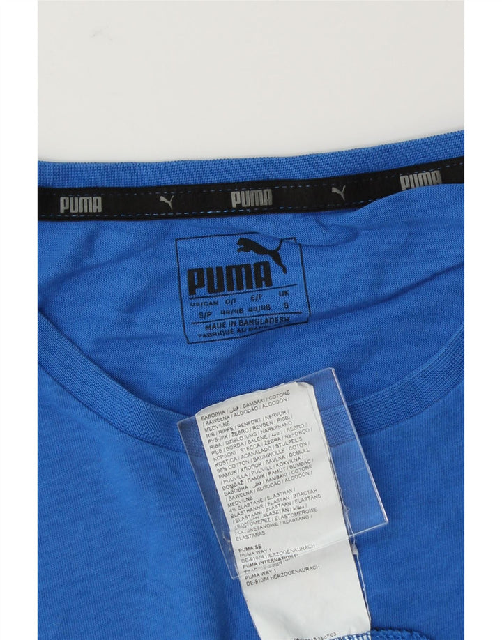 PUMA Mens Graphic T-Shirt Top Small Blue Cotton Vintage Puma and Second-Hand Puma from Messina Hembry 