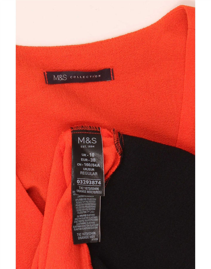 Abito a trapezio da donna Marks & Spencer UK 10 Small Orange Colourblock