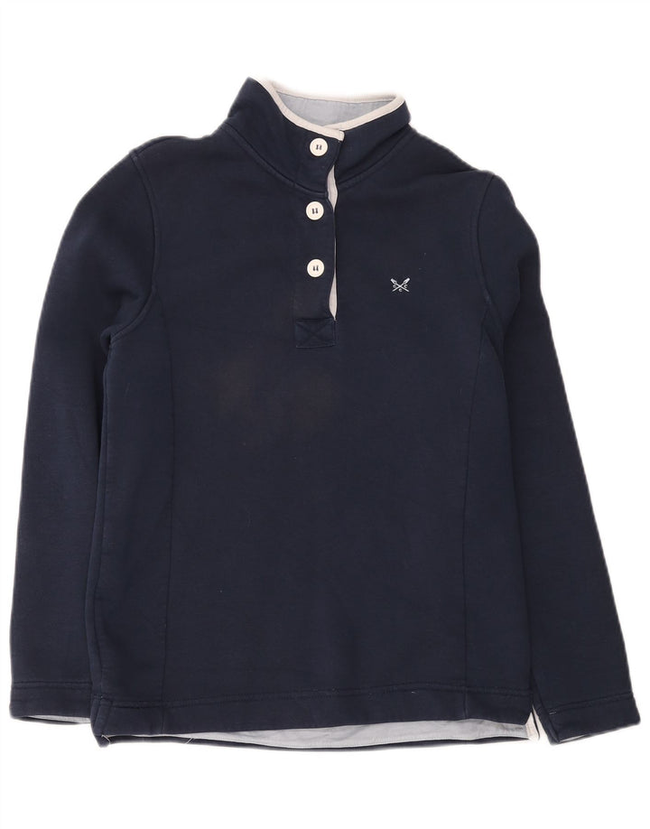 Crew Clothing Felpa da donna con collo abbottonato Maglione UK 12 Medio Blu navy