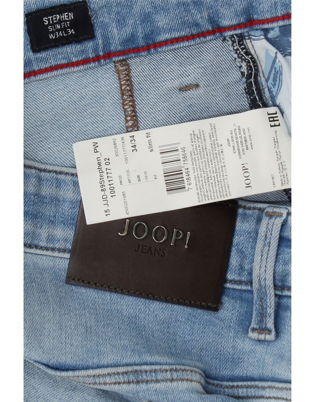 Jeans Joop da uomo Stephen Slim W34 L32 cotone blu