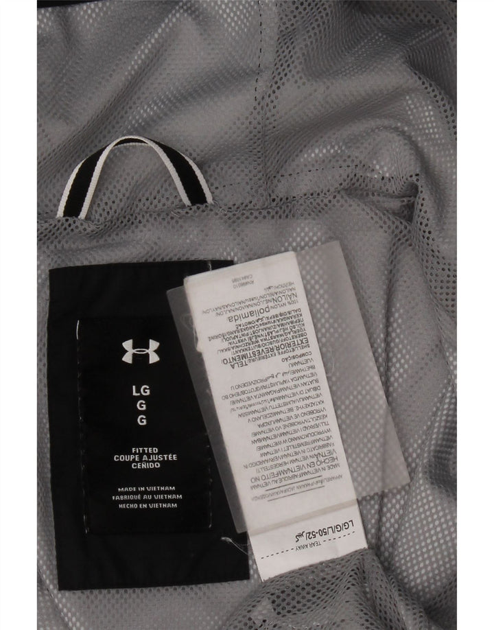 Giacca antipioggia con cappuccio da uomo Under Armour UK 40 Large in nylon nero