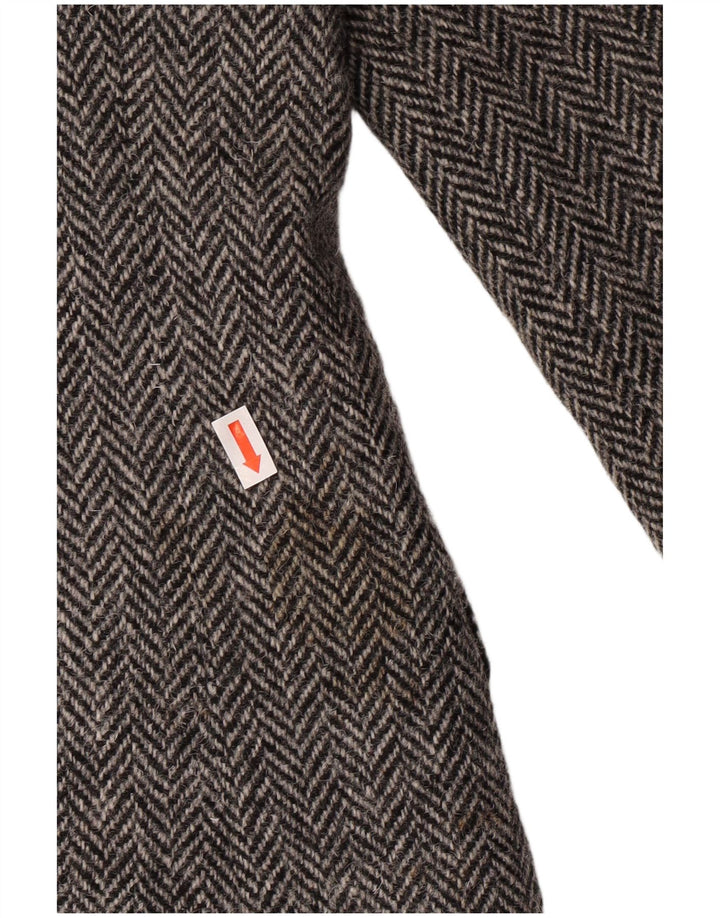 Giacca blazer da uomo HARRIS TWEED UK 40 grande classica a spina di pesce grigia