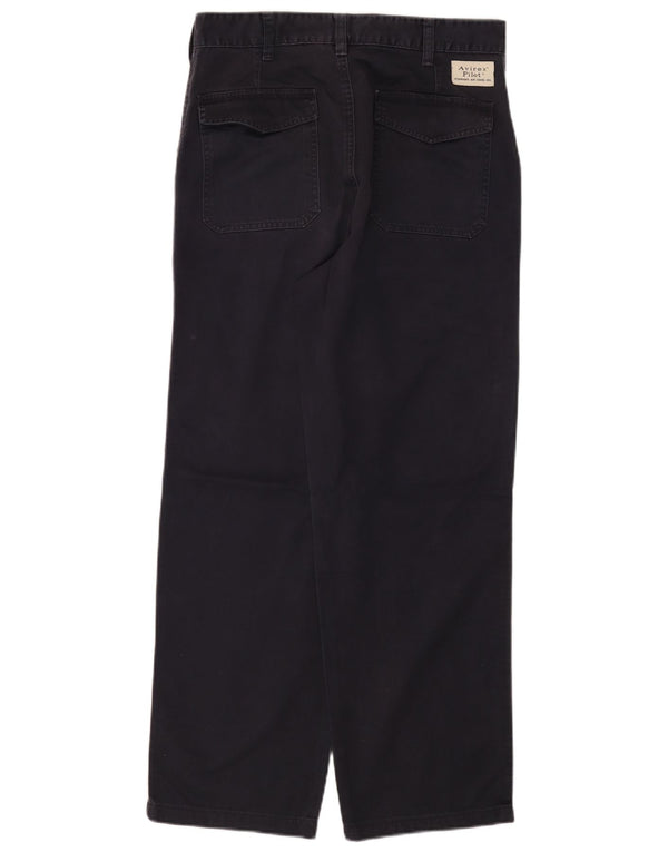 Pantaloni chino dritti da uomo Avirex W31 L28 cotone blu navy