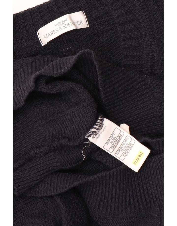 Maglione da uomo con scollo a V Marks & Spencer medio blu navy in acrilico