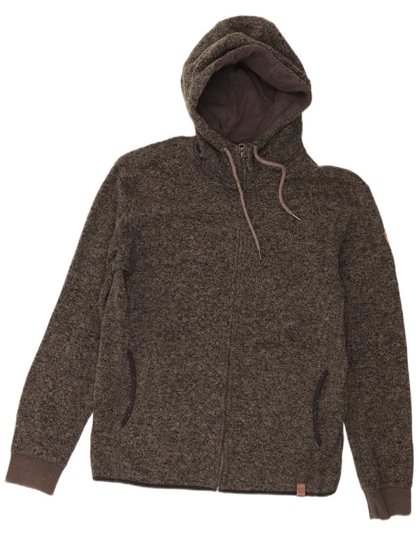 Maglione con cappuccio e zip da uomo Quiksilver Poliestere chiazzato grigio medio