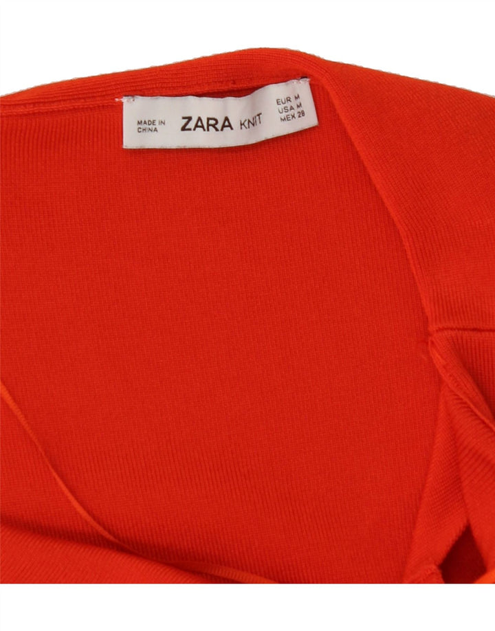 ZARA Womens Crop Blouse Top UK 12 Medium Red Vintage Zara and Second-Hand Zara from Messina Hembry 