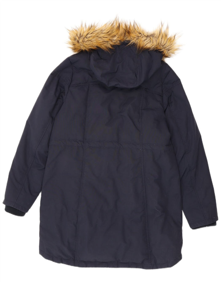 Giacca Parka con cappuccio da donna Fat Face UK 14 Nylon medio blu navy