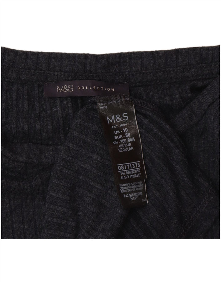 Abito maglione da donna Marks & Spencer UK 10 piccolo poliestere grigio