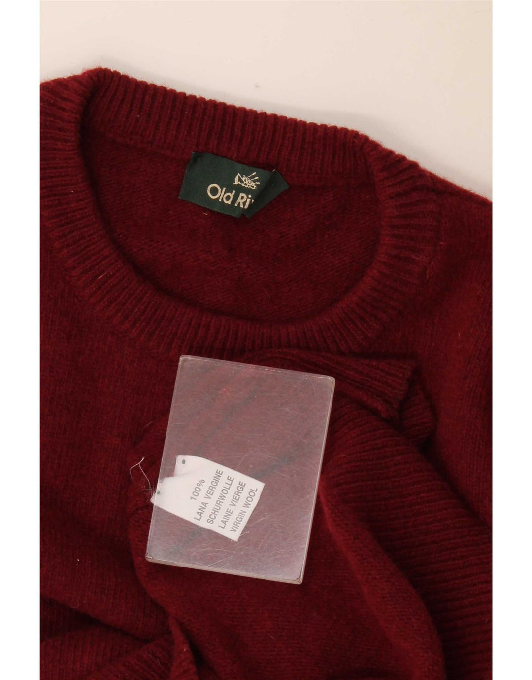Maglione da uomo girocollo Old River in lana vergine bordeaux media
