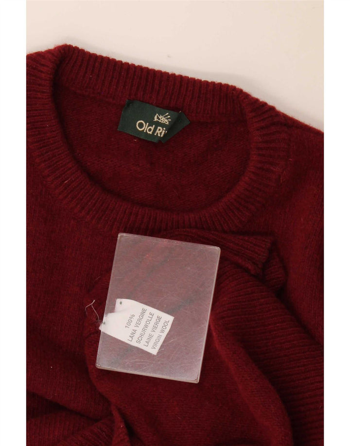Maglione da uomo girocollo Old River in lana vergine bordeaux media