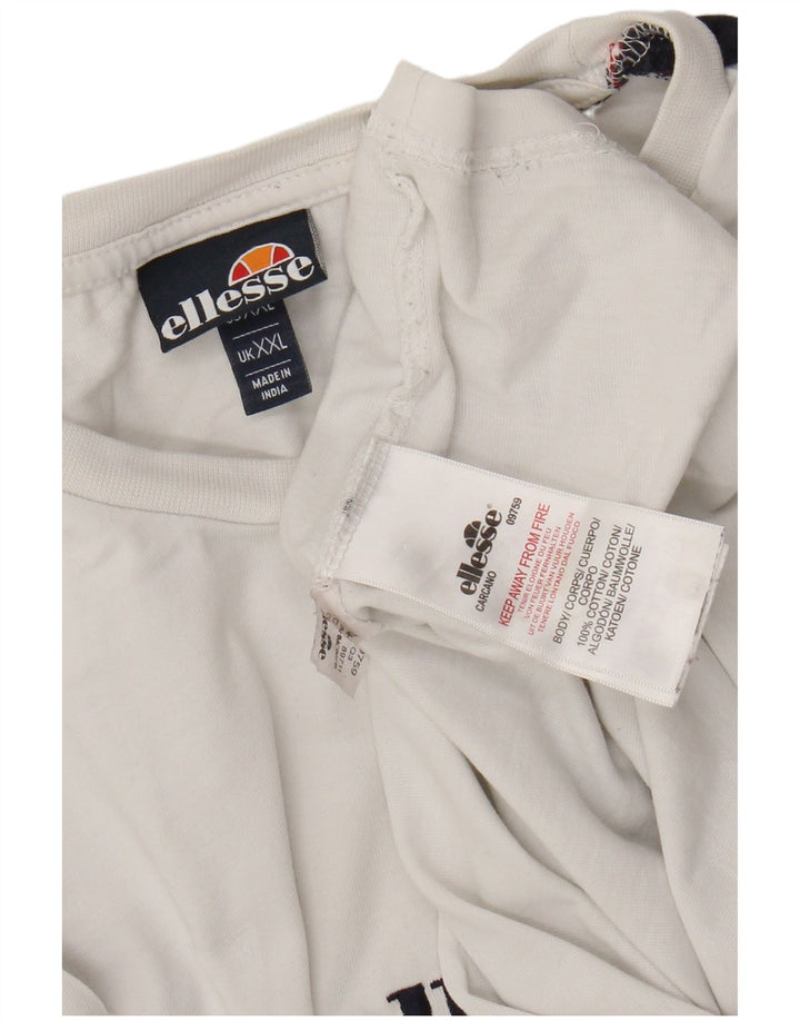 T-shirt da uomo Ellesse Top 2XL cotone color block bianco