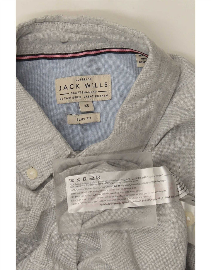 Camicia slim fit da uomo Jack Wills XS in cotone grigio