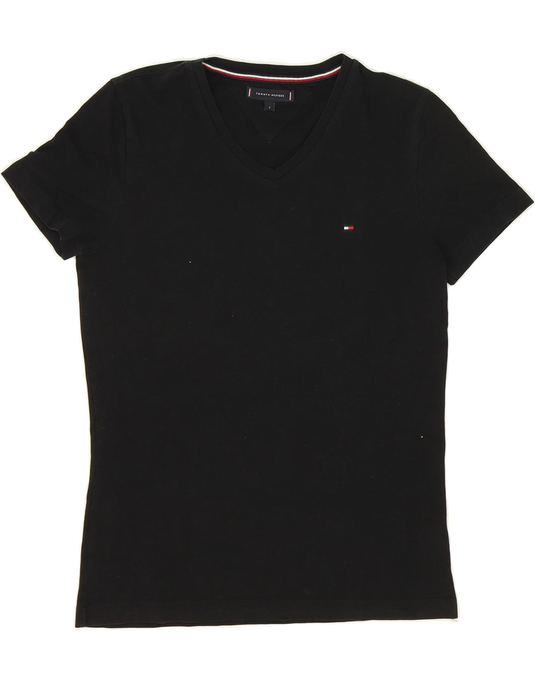 TOMMY HILFIGER Mens T-Shirt Top Small Black Cotton Vintage Tommy Hilfiger and Second-Hand Tommy Hilfiger from Messina Hembry 