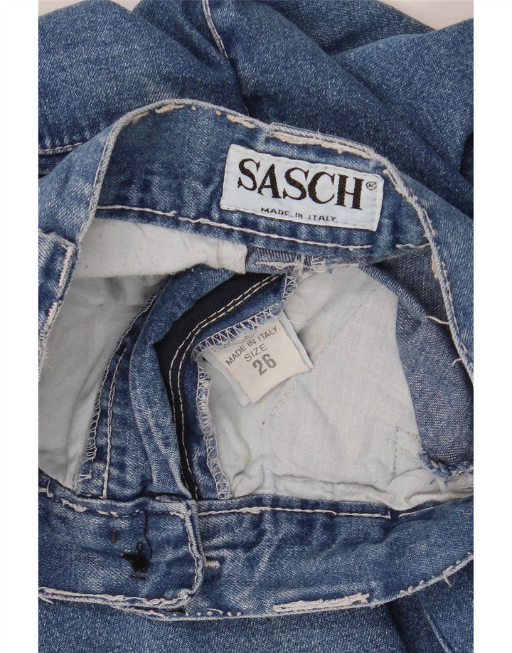 SASCH Womens High Waist Jeans W26 L26 Blue Cotton Vintage Sasch and Second-Hand Sasch from Messina Hembry 