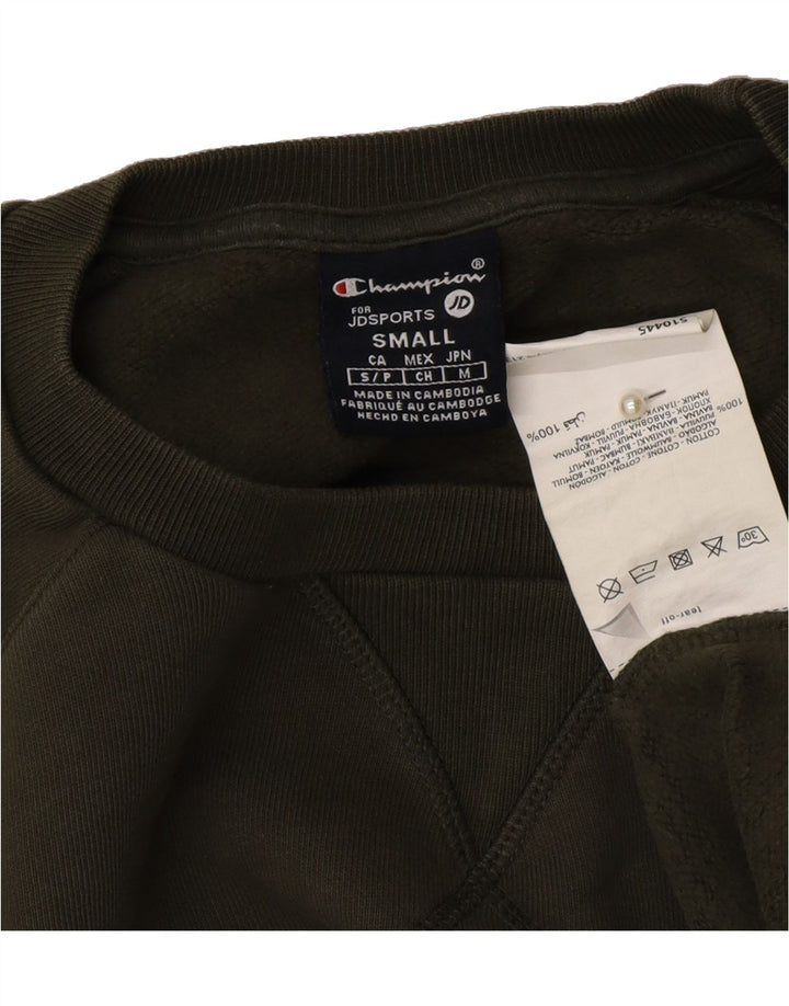 CHAMPION Womens Oversized Sweatshirt Jumper UK 10 Small Khaki Cotton Vintage Champion and Second-Hand Champion from Messina Hembry 