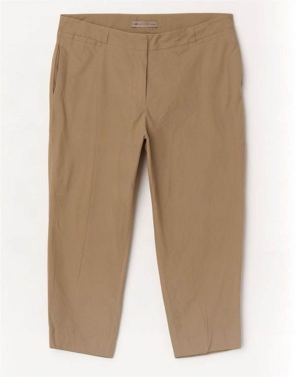 Pantaloni Capri da donna Marks & Spencer UK 14 Large W32 L22 Lino beige