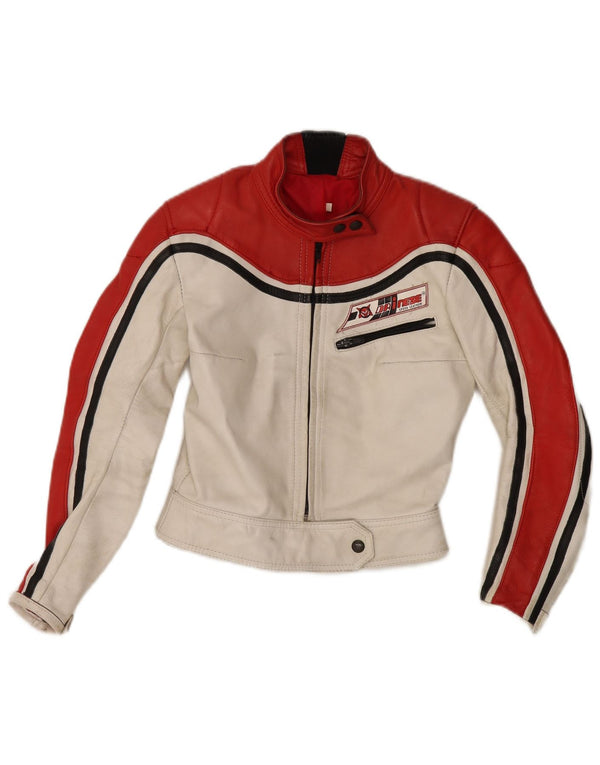 Giacca Moto Racer da donna DAINESE IT 42 Medium White Colourblock in pelle