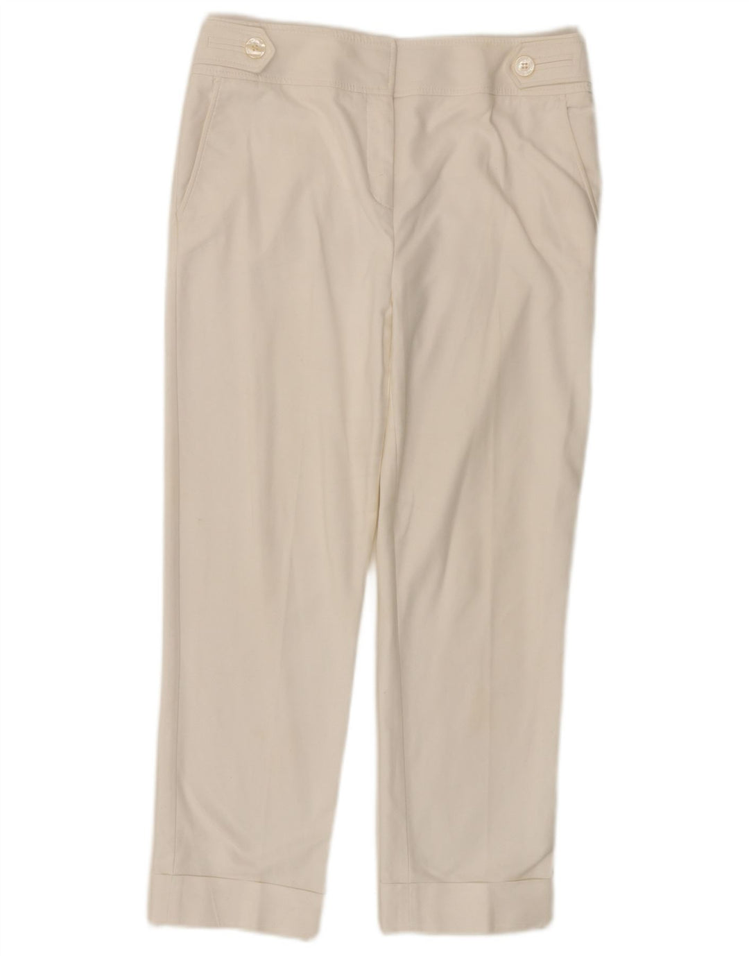 Pantaloni corti dritti da donna KAREN MILLEN UK 12 Medium W30 L24 Bianco
