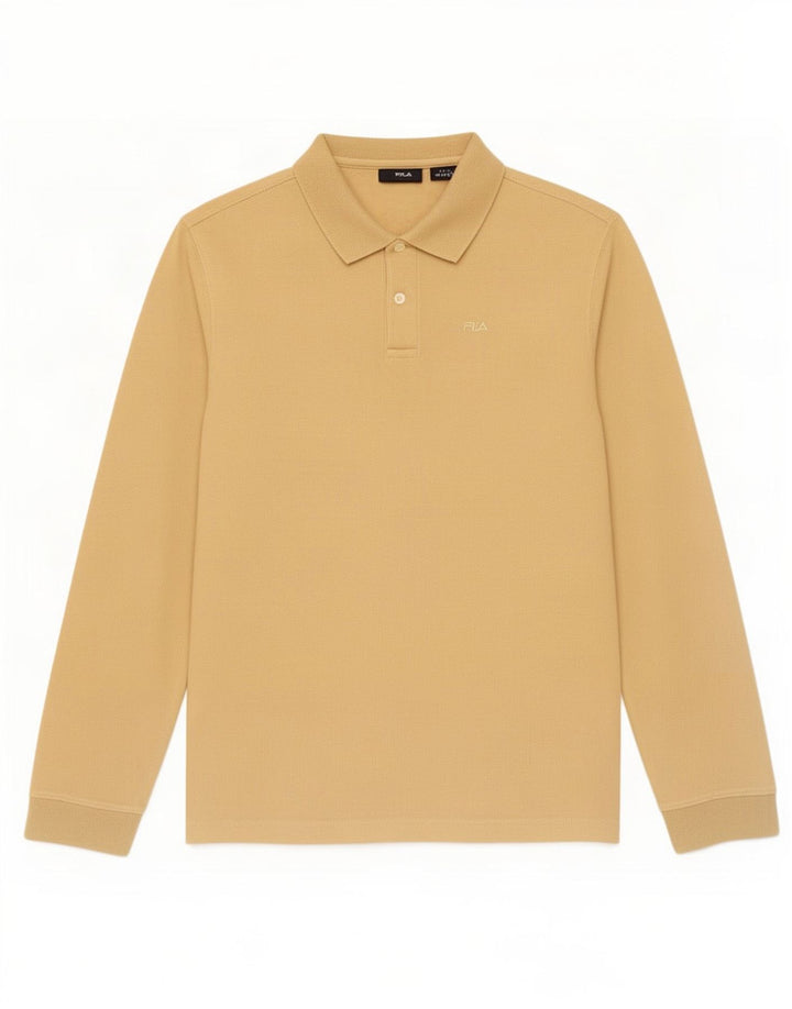 Polo da uomo a maniche lunghe Fila Beige medio
