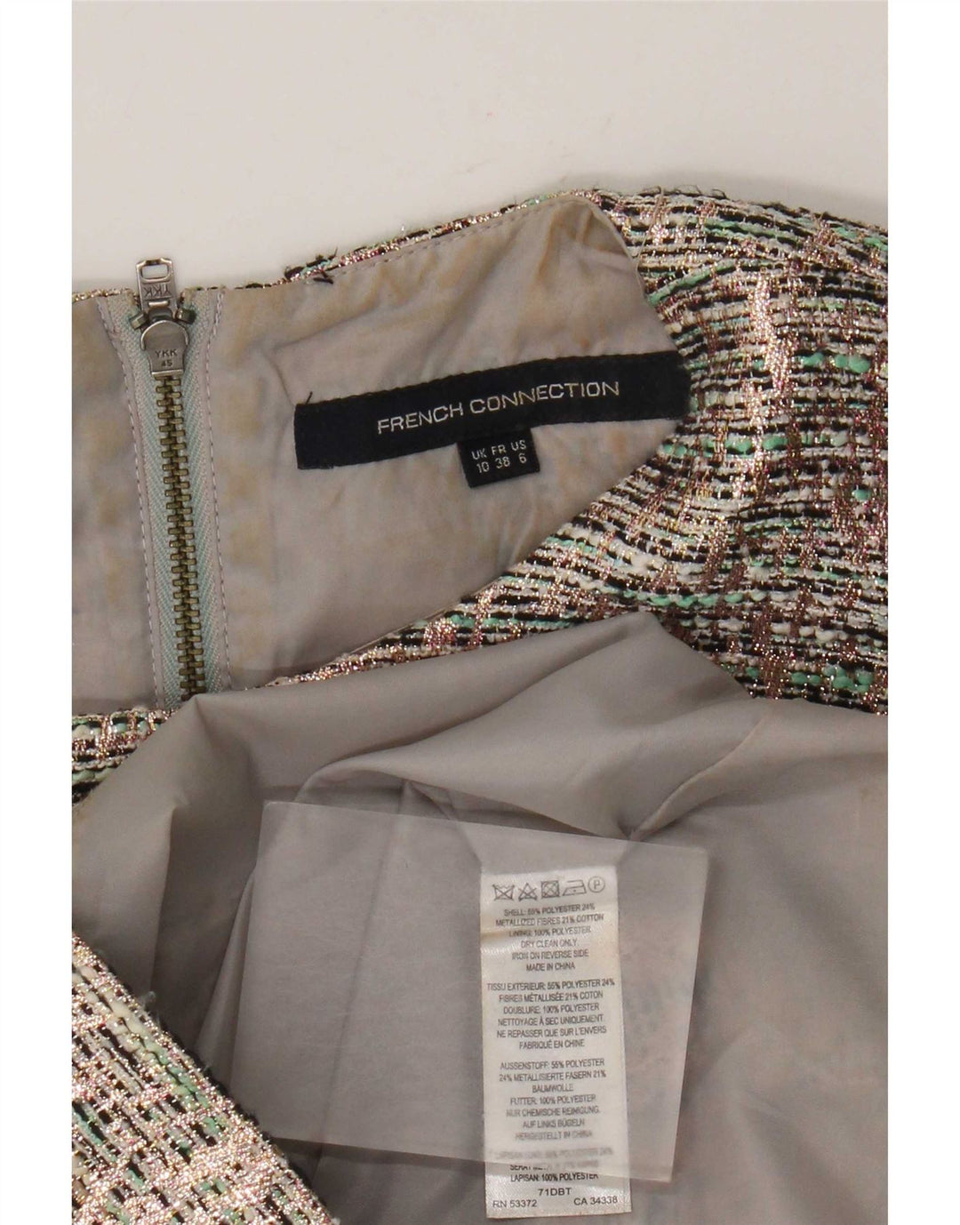Abito tubino senza maniche da donna French Connection UK 10 piccolo multicolore