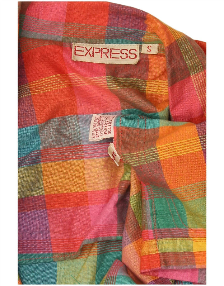 Giacca blazer da donna a 1 bottone Express UK 10 piccolo quadretto multicolore