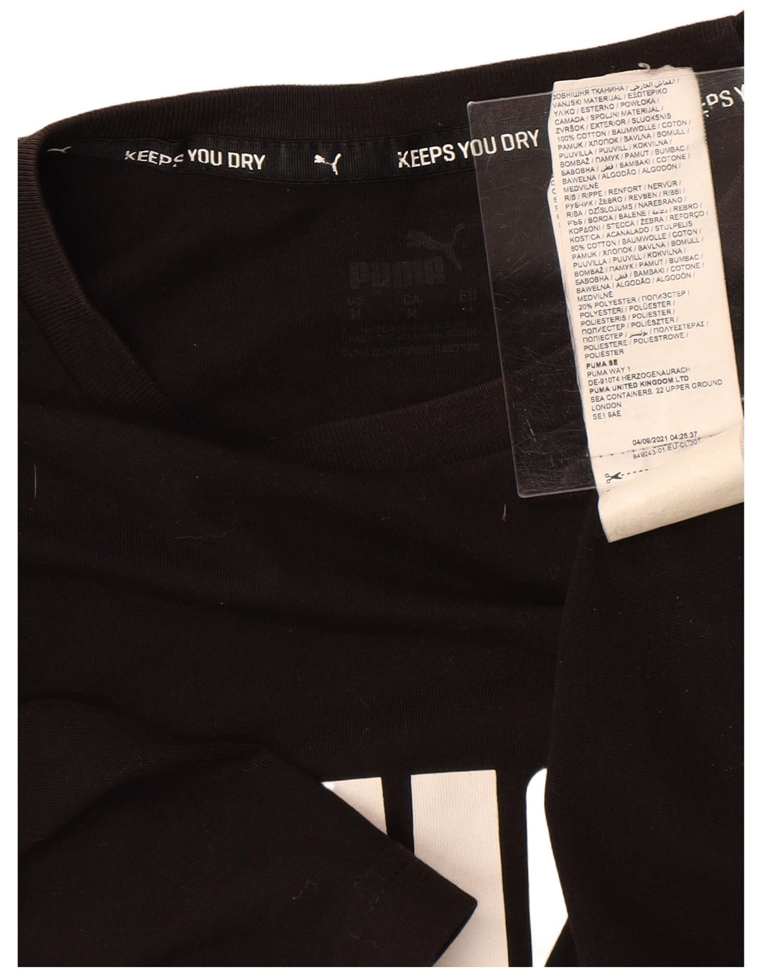 T-shirt grafica da uomo PUMA Top in cotone nero medio