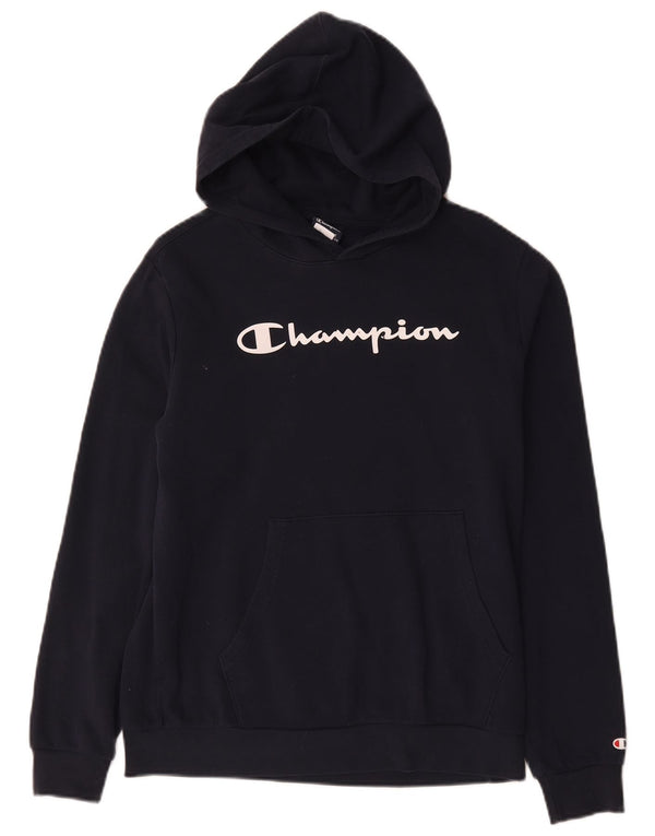 Maglione con cappuccio grafico da ragazzo Champion 15-16 anni 2XL cotone blu navy